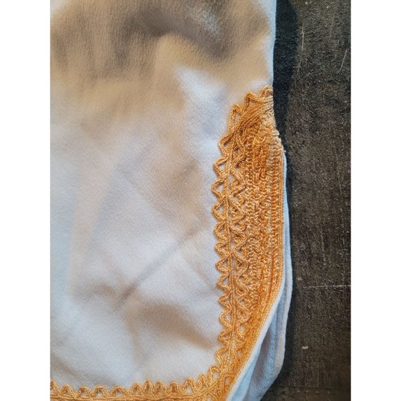 White gold trim pullover cover cardigan long sleeve - Picture 2 of 5